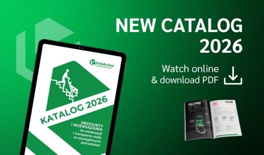 Green promotional banner announcing the new EnSafe 2026 catalogue, with a tablet displaying the catalogue cover and an open catalogue preview. Text reads: ‘NEW CATALOG 2026’ and ‘Watch online & download PDF’.
